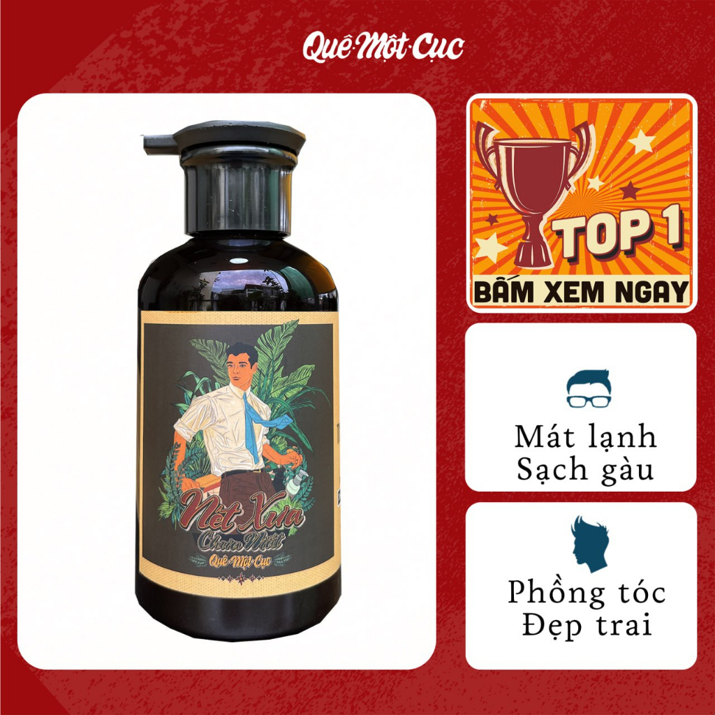 Dầu gội thảo dược bạc hà, dầu gội nam the mát, tăng độ đẹp trai cho mái tóc sạch gàu, mềm mượt từ thiên nhiên