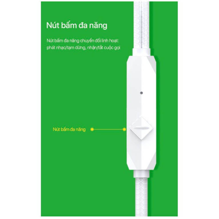 Tai Nghe Có Dây -Jack cắm 3.5mm - Âm Thanh Sắc Nét- ROBOT RE101S