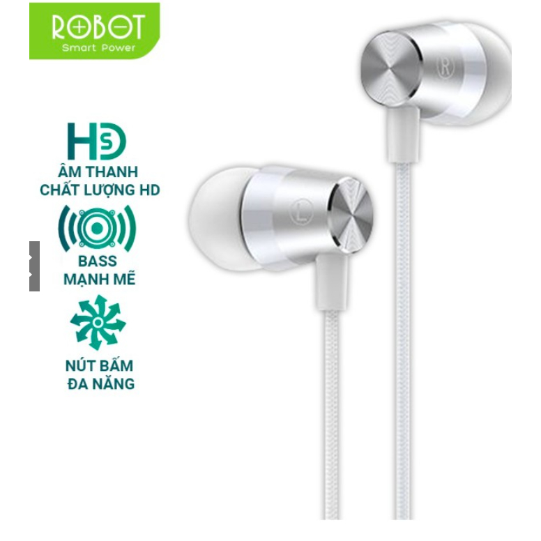 Tai Nghe Có Dây -Jack cắm 3.5mm - Âm Thanh Sắc Nét- ROBOT RE101S