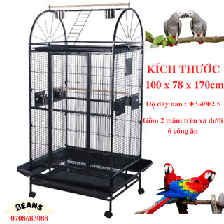 Chuồng lồng kích thước 100 x 78x 170 cm mã 009 dành vẹt lớn như xám, amazon, xích , coctatoo, macaw, ....