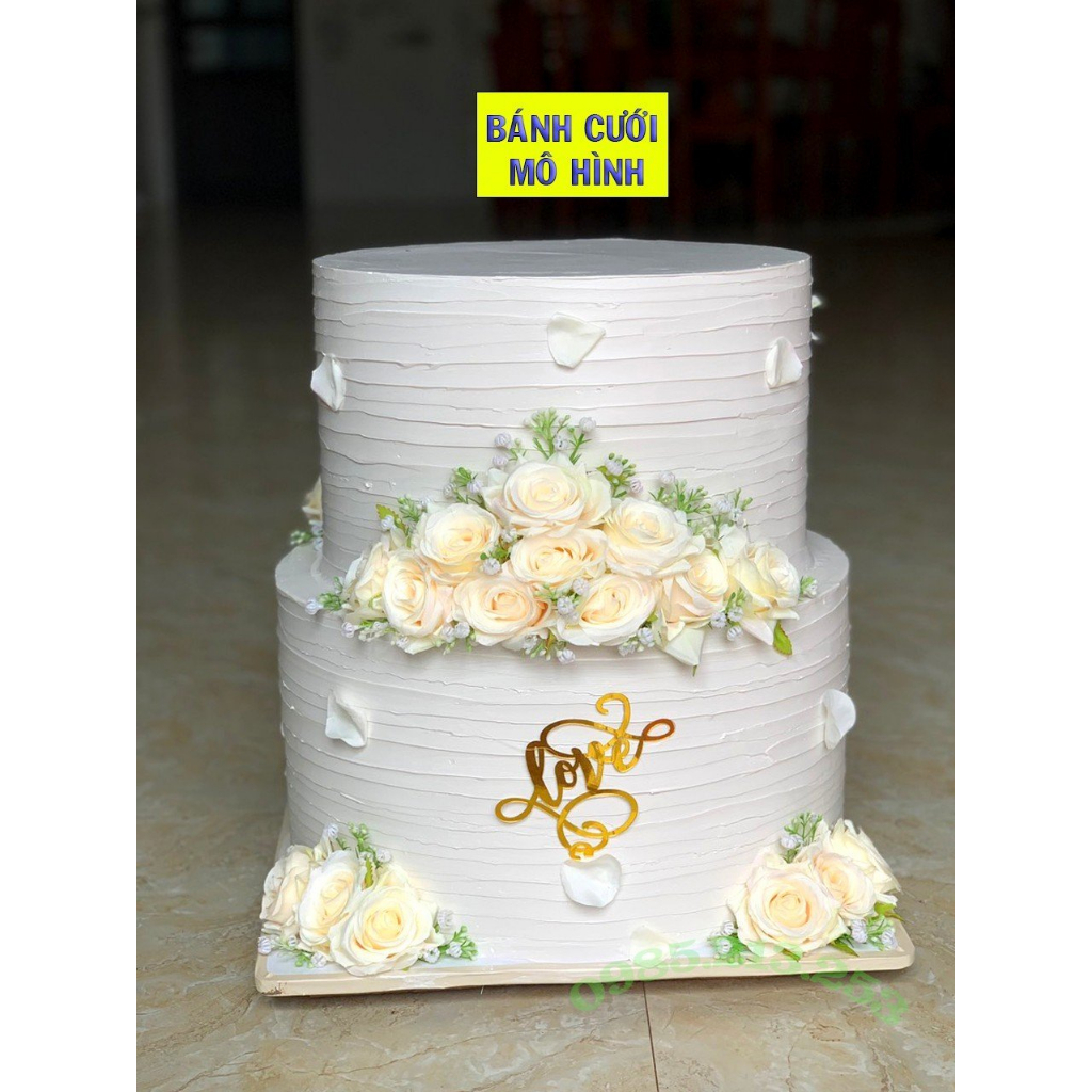 bánh cưới 2 tầng giả kem,bánh kem 2 tầng siêu đẹp