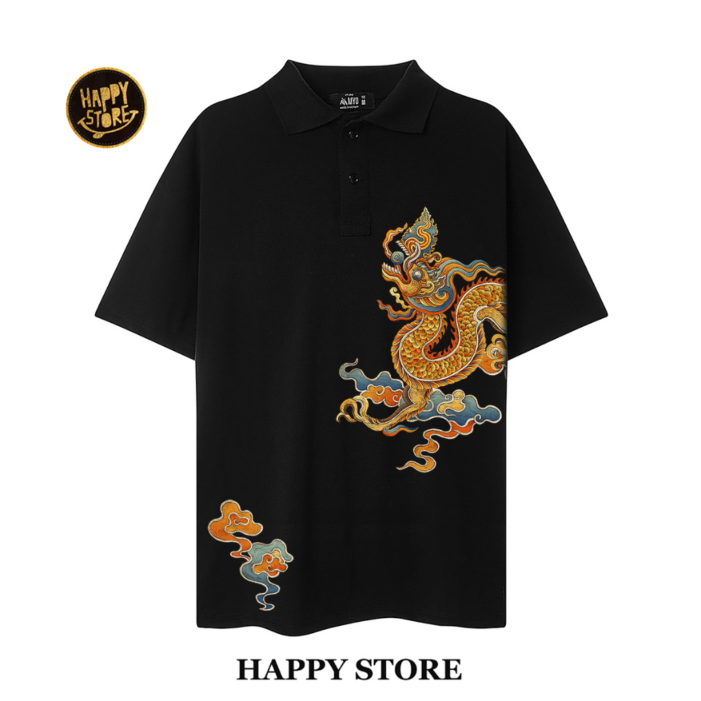 Áo Thun Polo Nam In Hình Rồng Việt Nam Phong Cách
