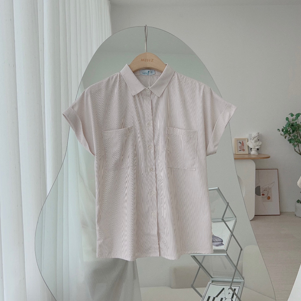 Áo Sơ Mi Thiết Kế Vai Liền MINZ STORE Mã 0803