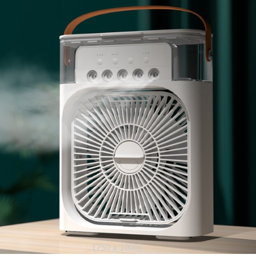 Quạt Điều Hòa Hơi Nước Mini Để Bàn, Quạt Phun Sương Mini 3 Chế Độ Phun Sương Tích Hợp Sạc Điện Bình Chứa 600Ml