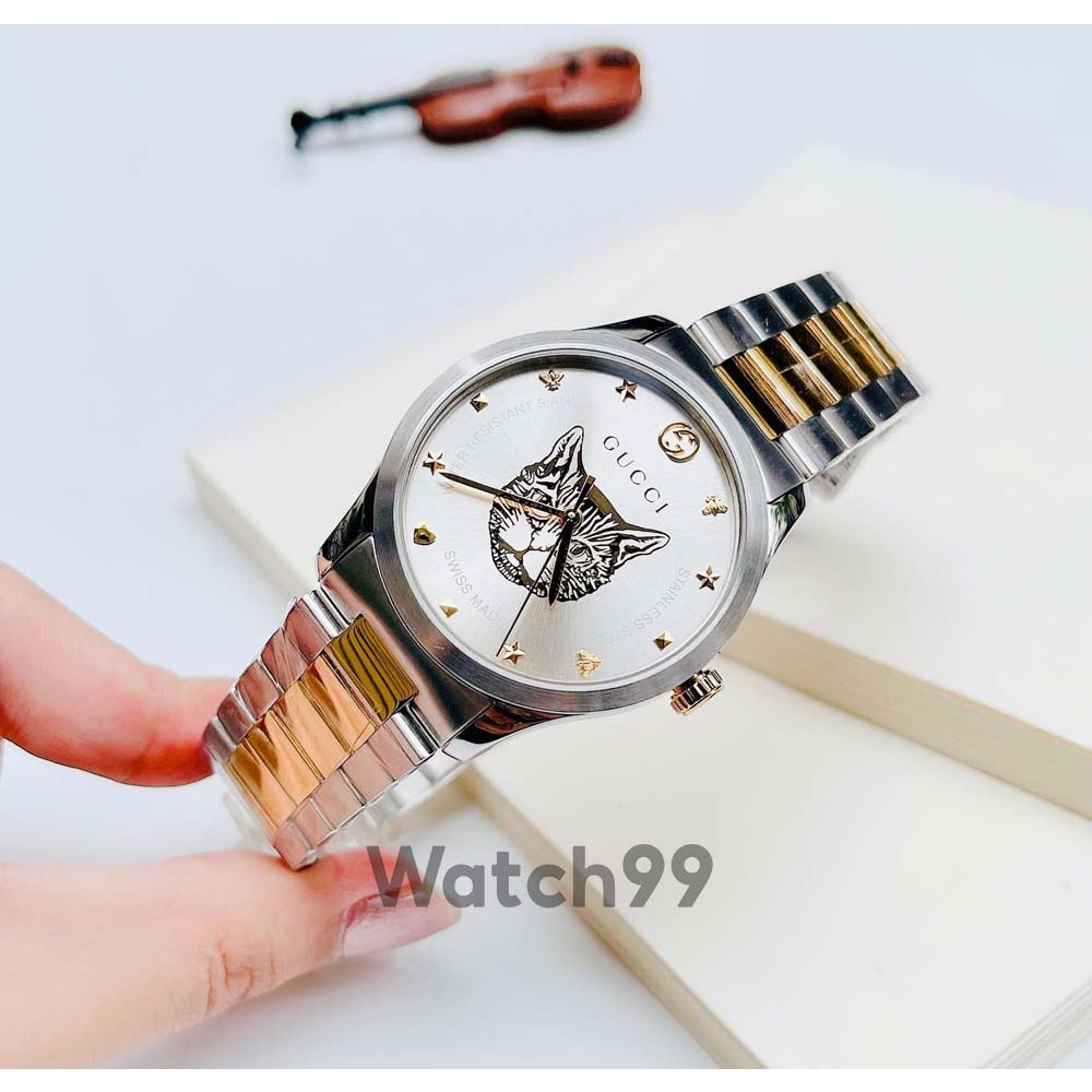 Đồng hồ nữ G.u.c.c.i YA1264095 đẹp độc đáo khác biệt với hình ảnh chú mèo | BigBuy360 - bigbuy360.vn