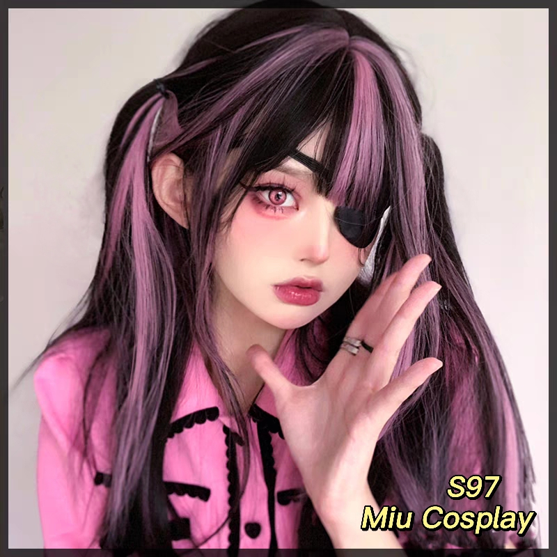 [Sẵn] Wig/Tóc giả nữ hải tặc xinh đẹp ombre hồng đen cá tính - S97 nguyên đầu teen/lolita [Miu Copslay]