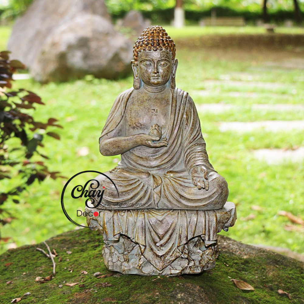 Tượng A Di Đà Phật Nâng Sen Trang Trí Phòng Khách Và Phòng Thờ Hàng Đẹp