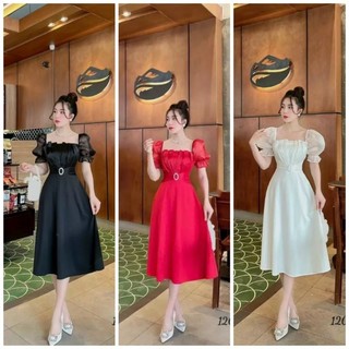 Đầm dự tiệc, váy đầm váy xếp ly ngực đủ size