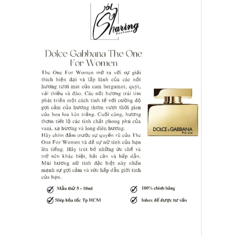 💥Sharingperfume - Nước hoa D&G the one edp nữ