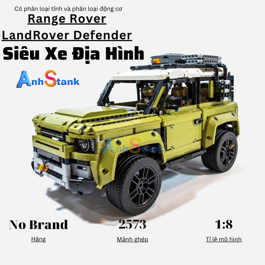 Mô hình siêu xe technic Land Rover Defender tỉ lệ 1:8 2573 PCS SKU T19080 cung cấp bảo hành bởi Anhstank