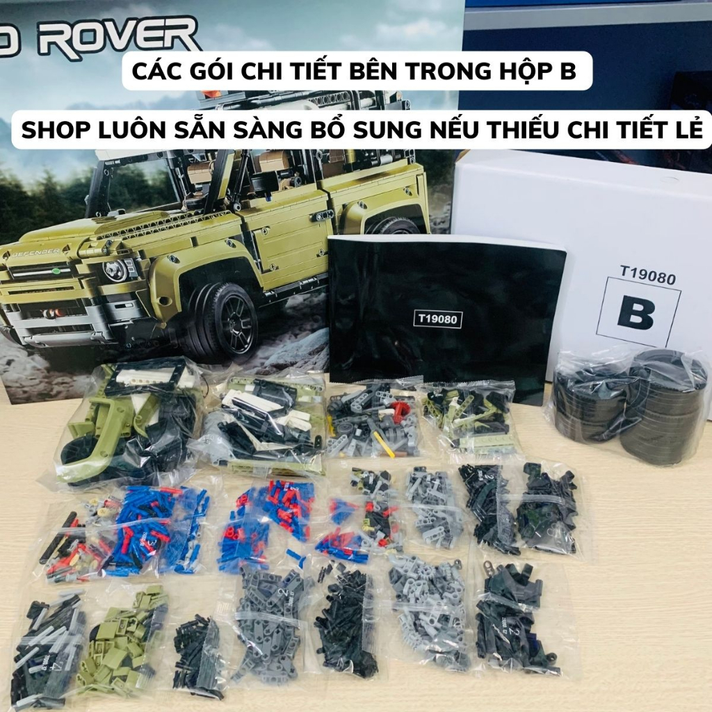 Mô hình siêu xe technic địa hình off-road Defender tỉ lệ 1:8 2573 PCS SKU T19080 cung cấp bảo hành bởi Anhstank