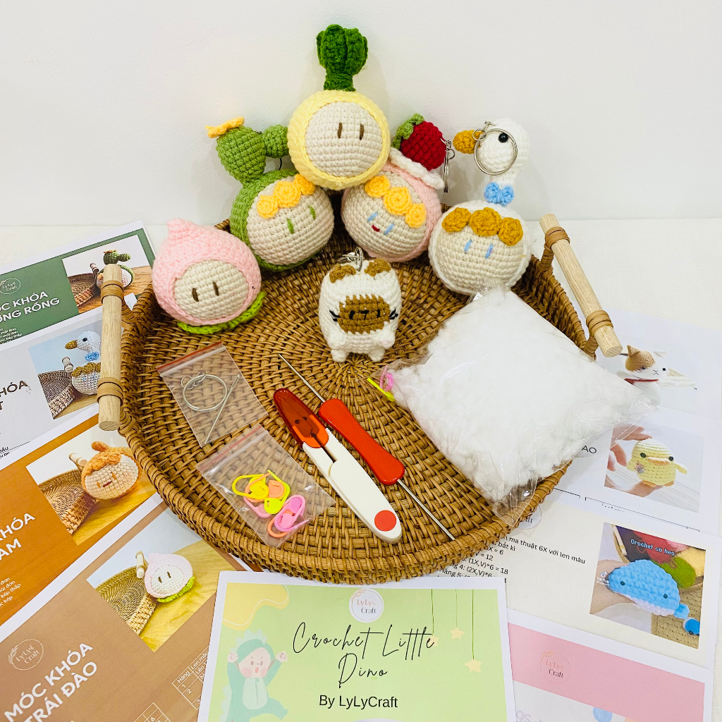 Set Nguyên Vật Liệu Làm Móc Khóa Dễ Thương Bộ Diy Ladyco Tiện Lợi Và Tiết Kiệm Có Kèm Hướng Dẫn Móc Tiếng Việt