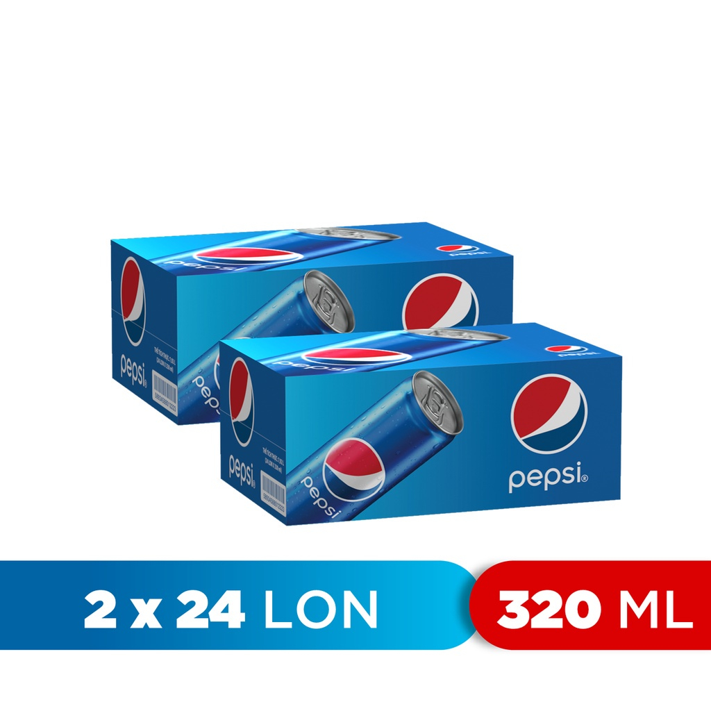 [Chỉ 25.12 - ĐƠN 300K TẶNG 1 LY]Combo 2 Thùng Pepsi (320ml/lon)