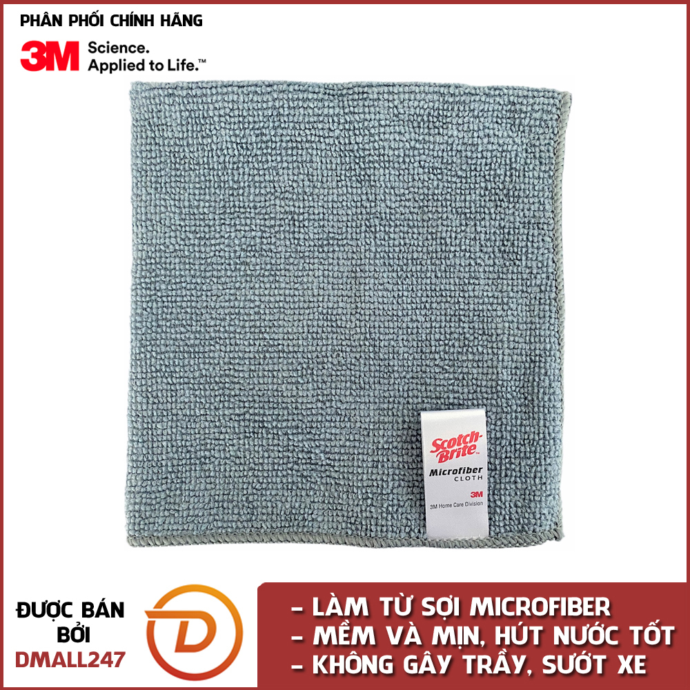 Khăn lau Microfiber chuyên dụng chống trầy xước Microfiber 3M 30x30cm