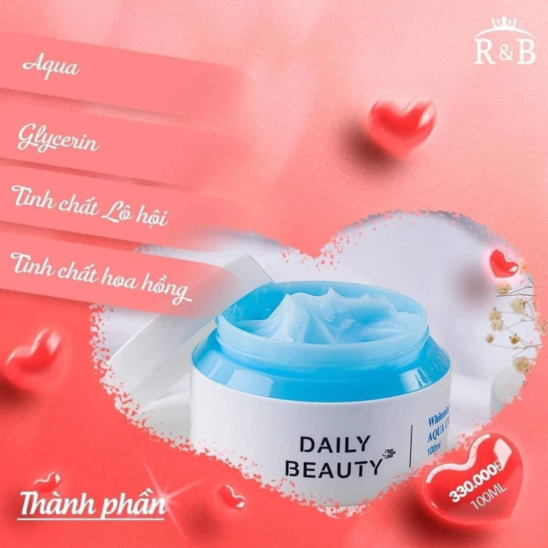 Kem dưỡng Whitening & Anti-WrinKle Aqua Cream Cấp Nước, Duy Trì Làn Da Tươi Trẻ - PT Cosmetics