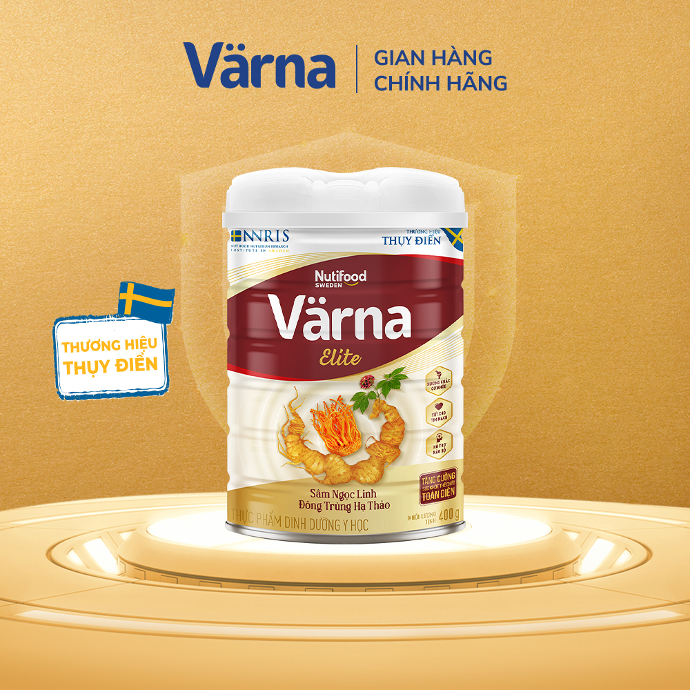Sữa bột Värna Elite Lon 400g - Chứa Sâm Ngọc Linh Đông Trùng Hạ Thảo