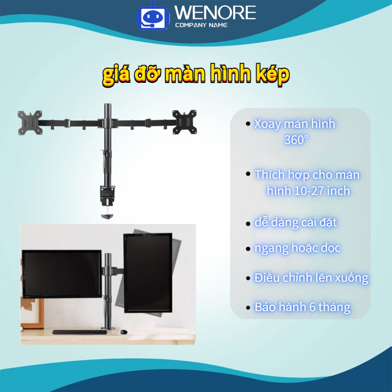 giá đỡ màn hình/giá đỡ máy tính/Giá treo / giá đỡ màn hình máy tính (gắn bàn) 17inch - 32inch - Xoay 360 độ