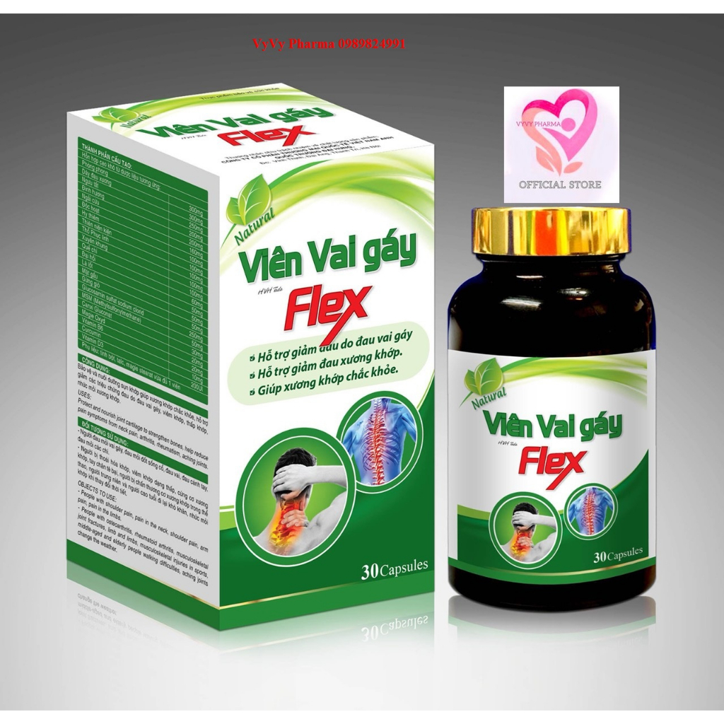 Viên vai gáy Flex hỗ trợ giảm đau mỏi vai gáy tê bì chân tay người thoái hóa cột sống