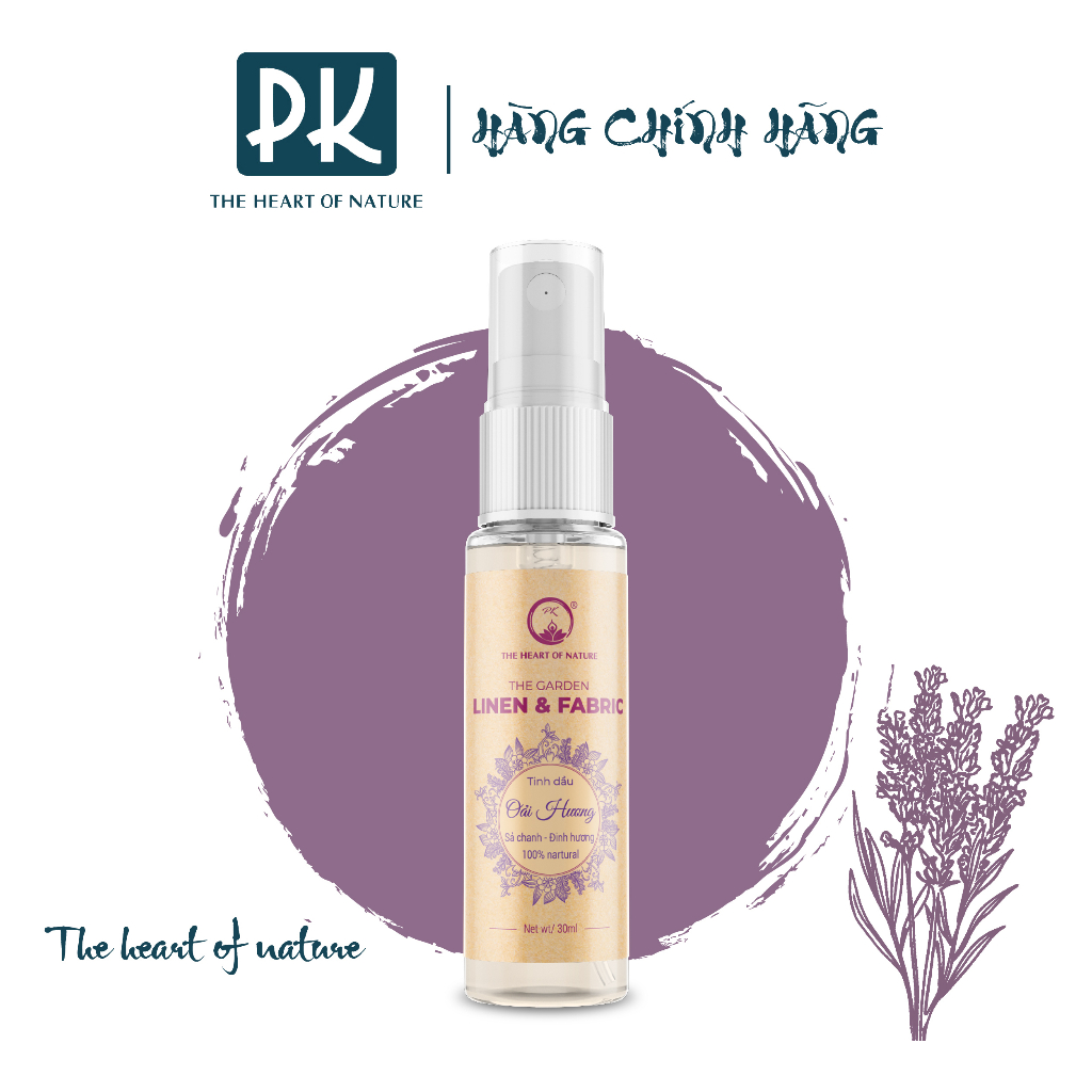 Xịt khử mùi vải tinh dầu PK 30/100ml Lavender - khử mùi quần áo nhanh chóng hiệu quả