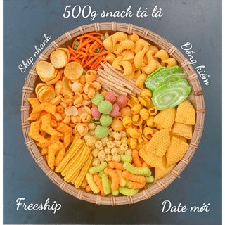500g snack đùi gà phô mai cay , đậu xanh cốt dừa, , tăm đậu , tá lả mix