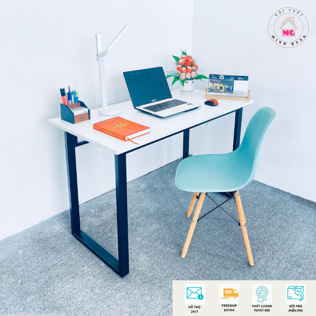 Bàn làm việc Bàn học tập chữ U mặt gỗ công nghiệp mdf phủ melani cao cấp , chân sắt phủ sơn 2 lớp tỉnh điện chống rỉ