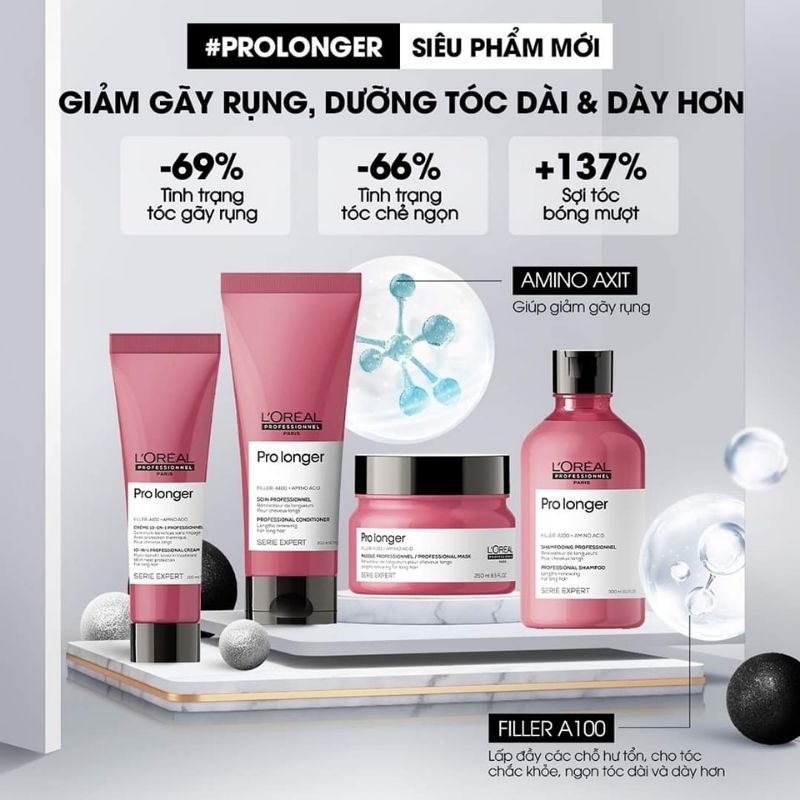 Kem dưỡng L'oreal pro longer dưỡng tóc nhanh dài, và dày 125ml