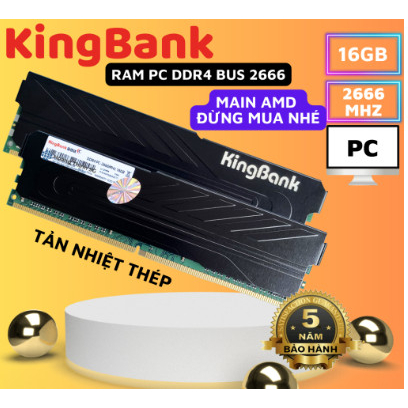 Ram DDR4 8GB/16GB Bus 2666/3200 MHz KiINGBANK Cho PC, Tản nhiệt thép, New100% Full Box Chính Hãng - Bảo hành 5 năm | BigBuy360 - bigbuy360.vn