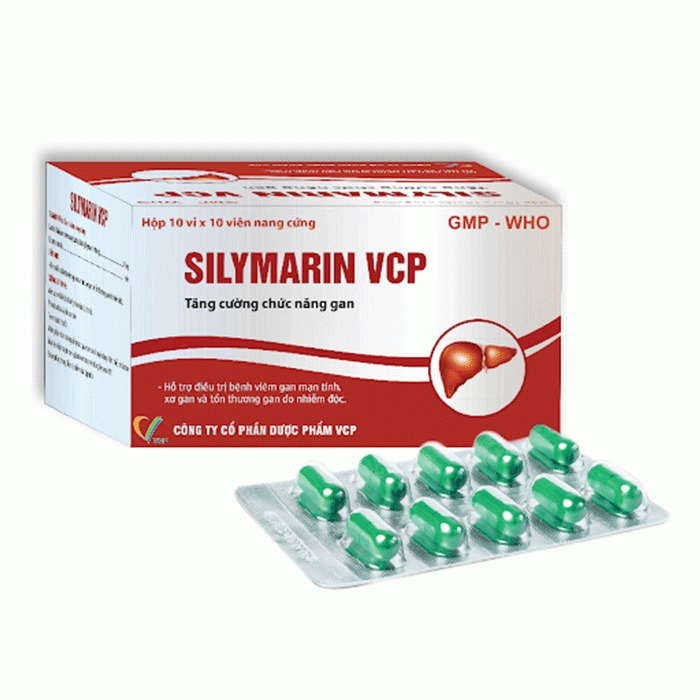 Viên uống Silymarin VCP 140mg Giải Độc Gan, Hạ Men Gan, Gan Nhiễm Mỡ - hộp 100 viên
