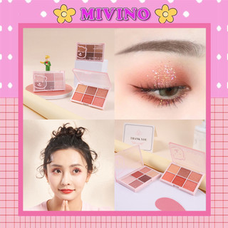 Phấn mắt Mivino bảng phấn mắt 6 ô sương mù cuốn hút phấn mắt dễ thương cực đẹp PM11