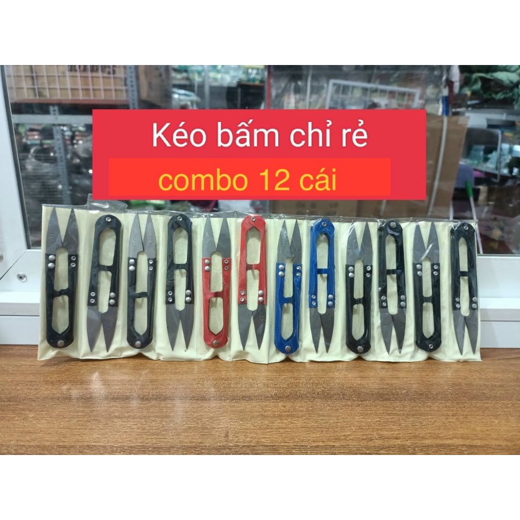 combo 12 Kéo cắt chỉ, Kéo bấm chỉ, cắt chỉ phục vụ khâu vá gia đình loại xin loại 1 giá rẻ