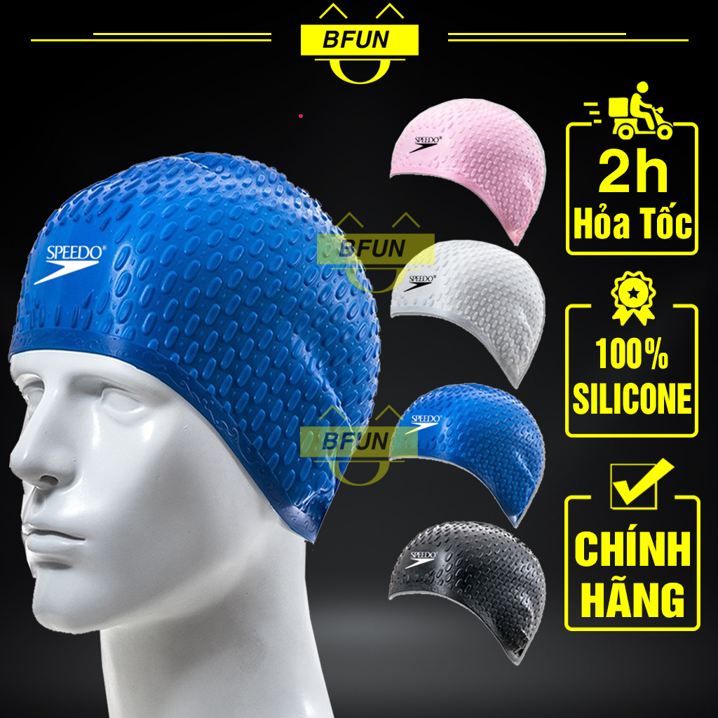 Nón Bơi Người Lớn Và Che Gáy Cho Bé Speedo/Phoenix Chống Nước - Mũ Bơi Silicon Nam Nữ Dụng Cụ Bơi Swimming Cap Bfun