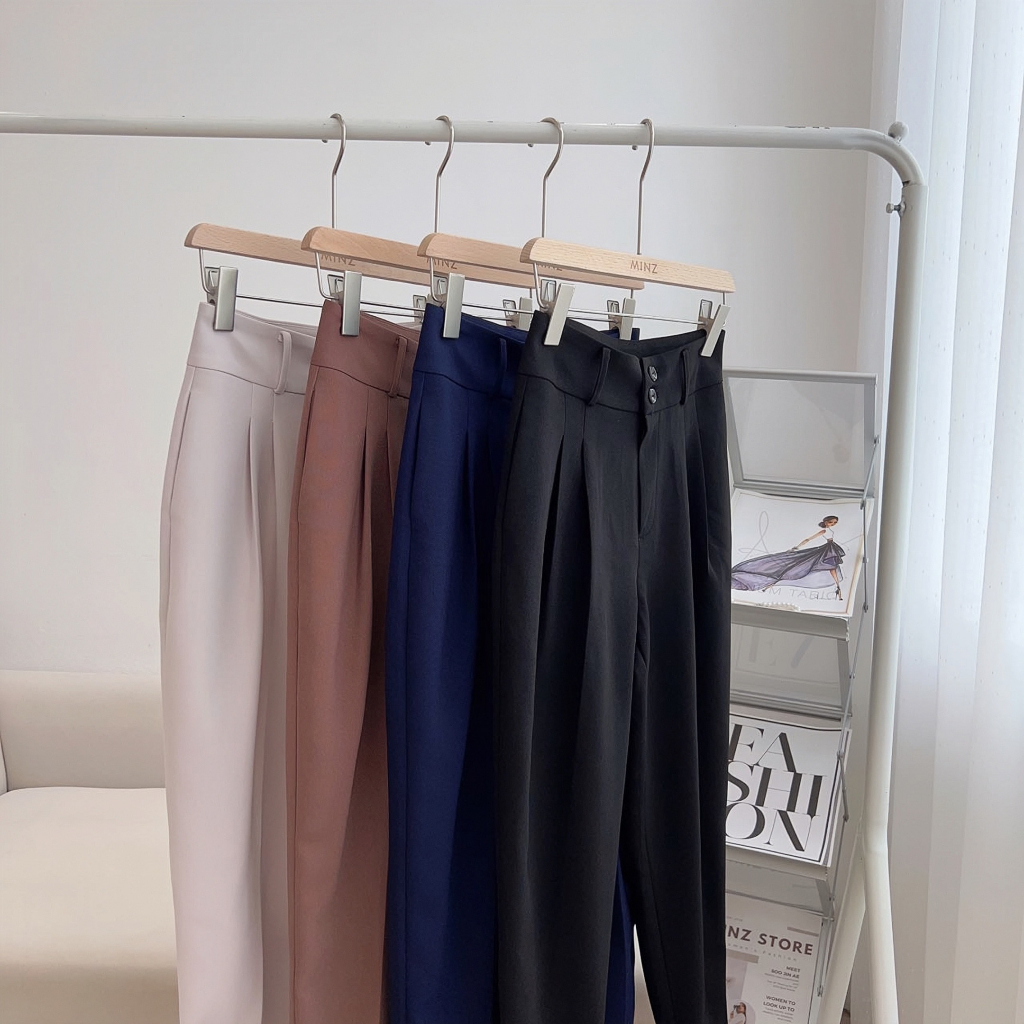 Quần baggy 2 ly MINZ STORE Mã 2704, Thiết Kế Cạp 2 Khuy