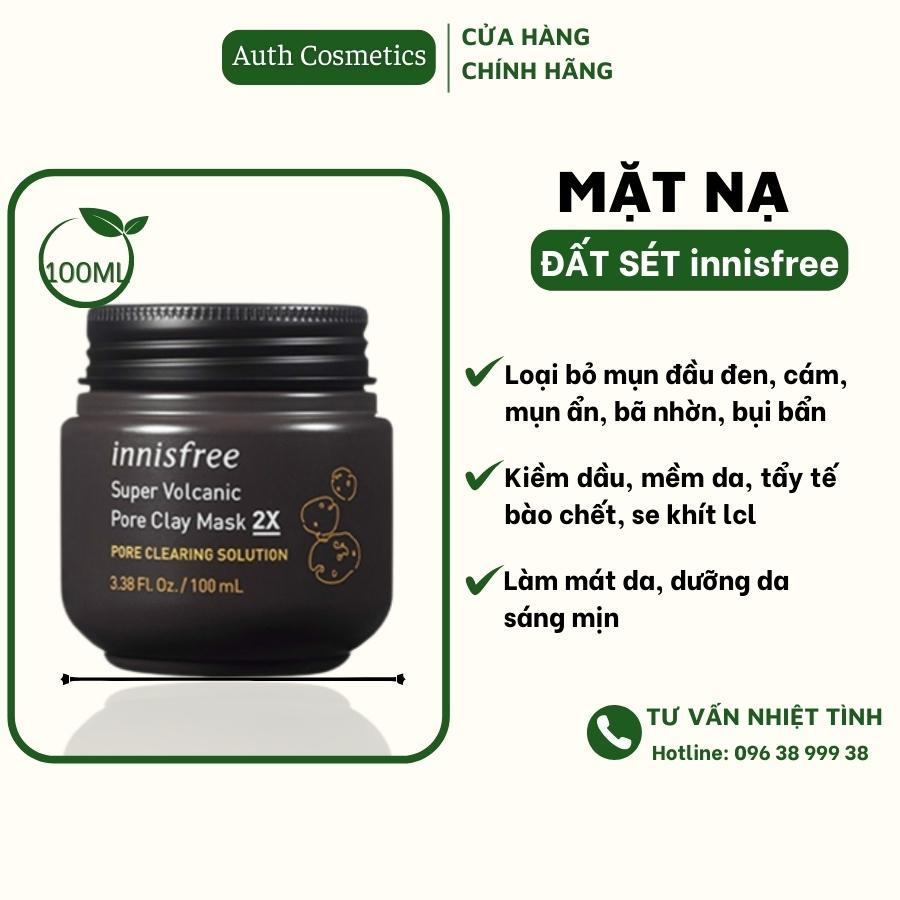 Mặt Nạ Đất Sét Innisfree Super Volcanic Pore Clay Mask 2X Giảm mụn ẩn, mụn đầu đen, kiềm dầu, se khít lỗ chân lông