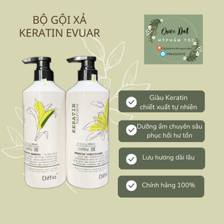 Bộ gội xả EVUAR keratin 758ml chính hãng công ty