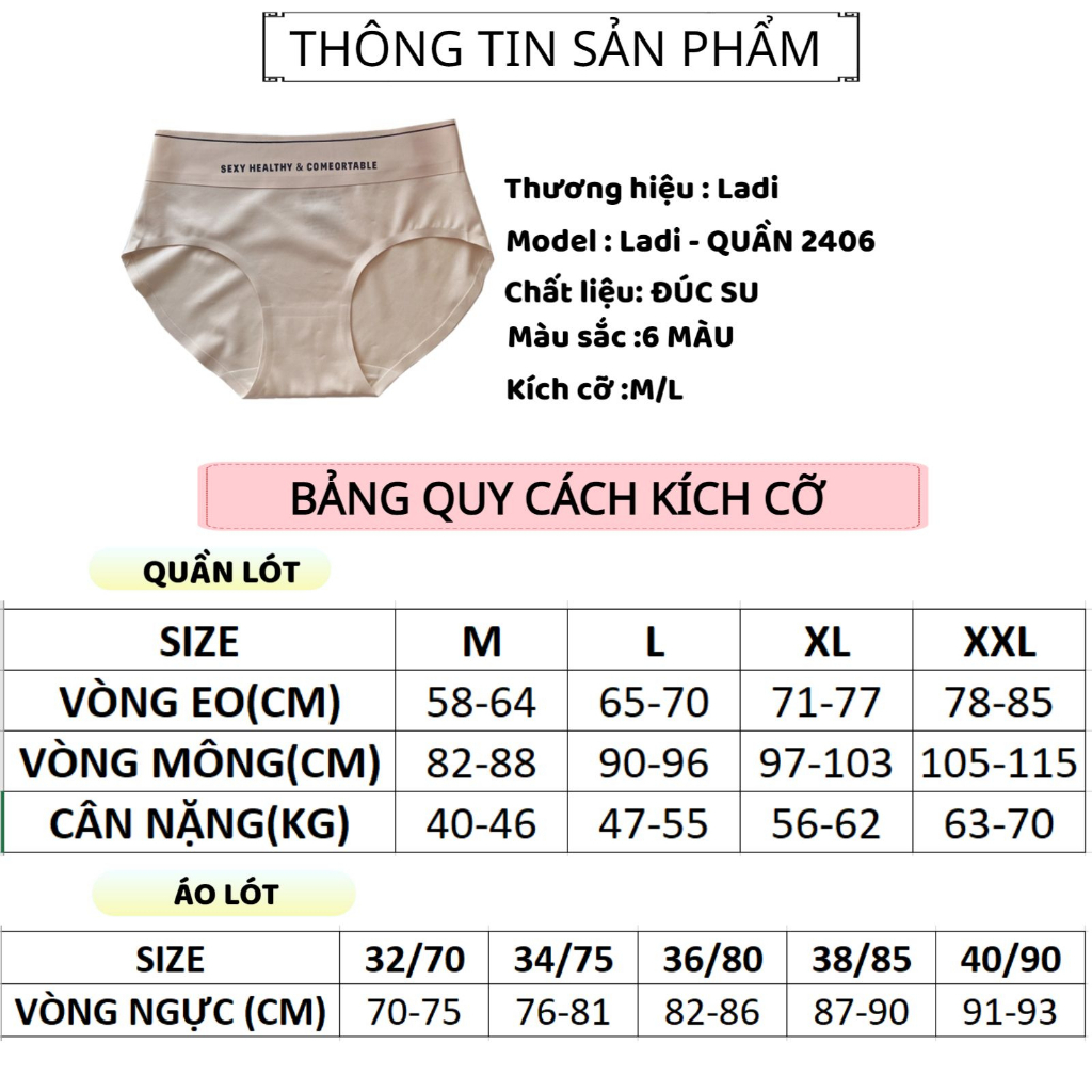 Quần Lót Nữ Đúc Su LADI Cao Cấp Thiết Kế Tàng Hình Cạp Cao In Chữ Sexy Quyến Rũ MÃ 9040