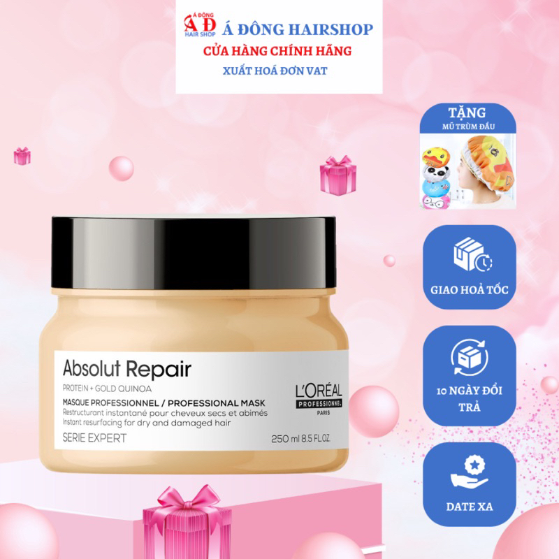 [L'OREAL] MẶT NẠ Ủ DIÊM MẠCH LOREAL ABSOLUT REPAIR KEM BƠ CHO TÓC HƯ TỔN TOÀN DIỆN NEW 2022