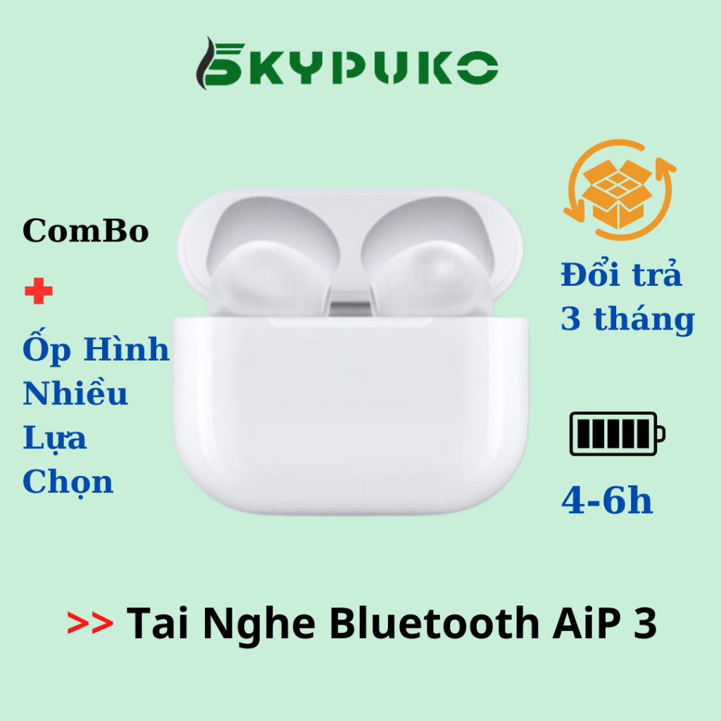 Tai Nghe Bluetooth AP Cao Cấp, Pin trâu,Cảm ứng, Định vị, Đổi tên, Đàm thoại, dành cho mọi loại máy hàng hiệu SKYPUKO