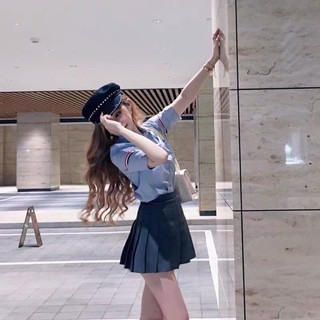 Sơ mi kẻ xanh viền tay Chất sơ mi lụa