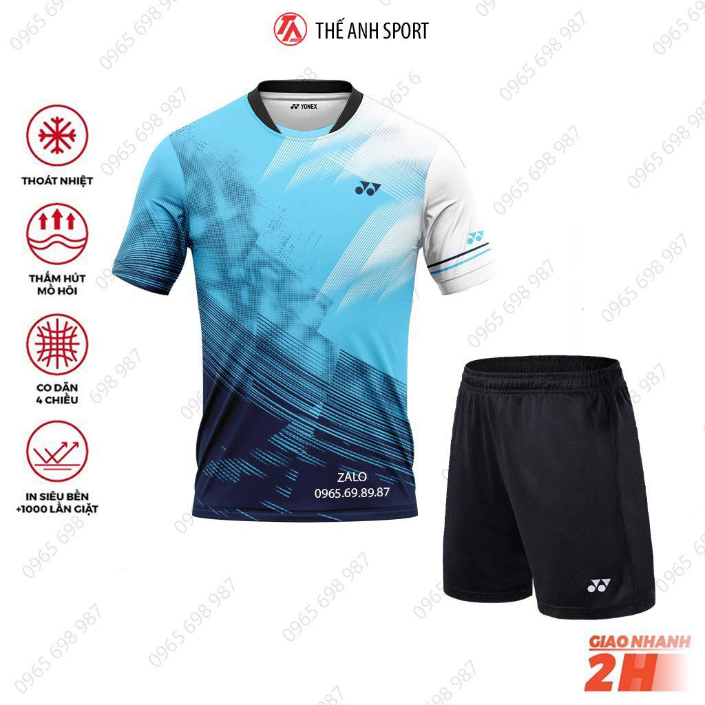 Áo Cầu Lông Yonex Thấm Hút Mồ Hôi, Áo Cầu Lông Ni LIng Co Dãn Thi Đấu