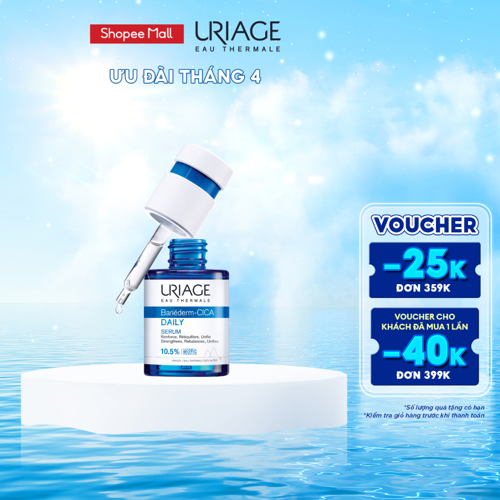 Serum làm dịu, làm lành và phục hồi da tổn thương hằng ngày URIAGE BARIÉDERM-CICA DAILY SERUM 30ml