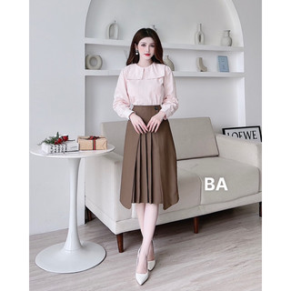 Chân váy A bán xếp ly