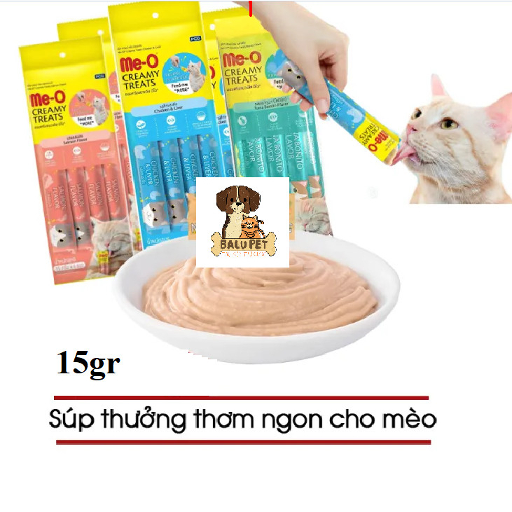 15gr Súp Thưởng Cho Mèo Me-O Creamy Treats Nhiều Vị