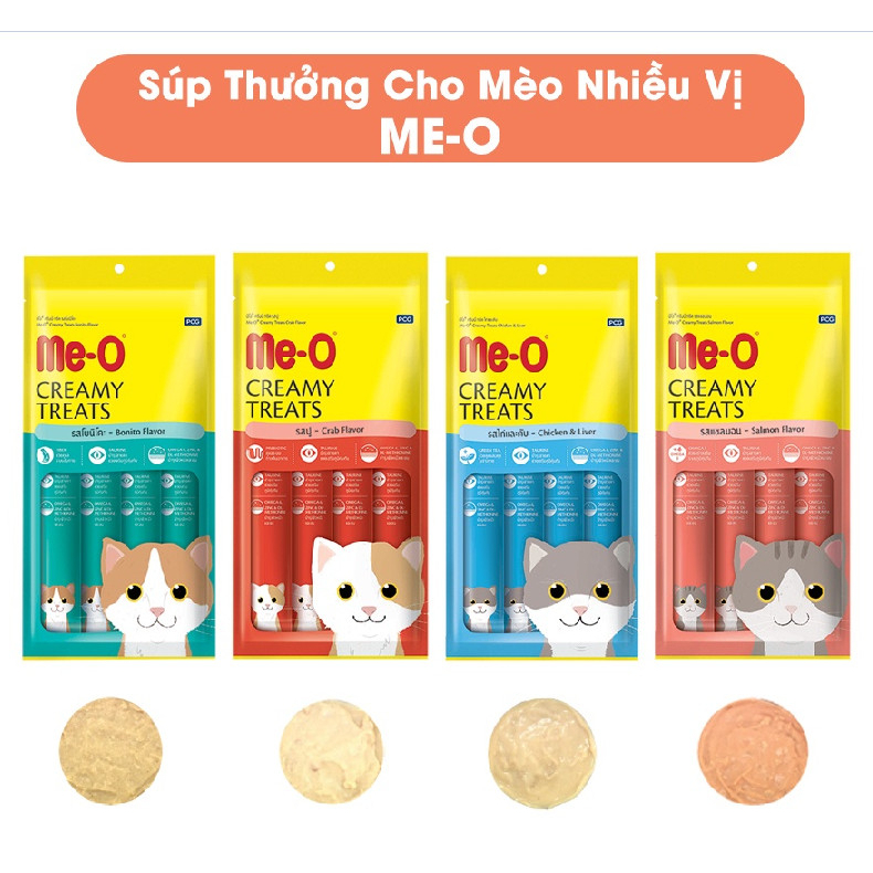 15gr Súp Thưởng Cho Mèo Me-O Creamy Treats Nhiều Vị