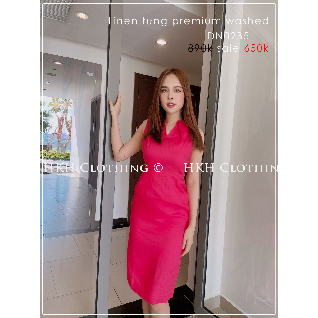 Đầm Body Hồng Cánh Sen, Linen Premium Chất Vải Tưng Bóng, Thấm Hút Mồ Hôi, Cực Tôn Dáng Sang Trọng, Mẫu Đủ Size