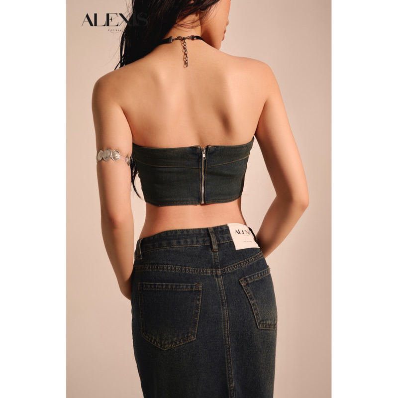 ALEXIS - OASIS DENIM JEAN MIDI SKIRT - CHÂN VÁY DÀI JEAN