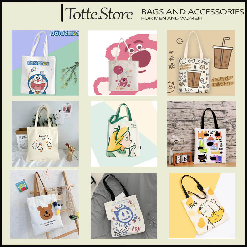 Túi xách vải tote bag túi vải canvas đeo vai totebag đi học giá rẻ hoạt hình cute Totte.Store T03