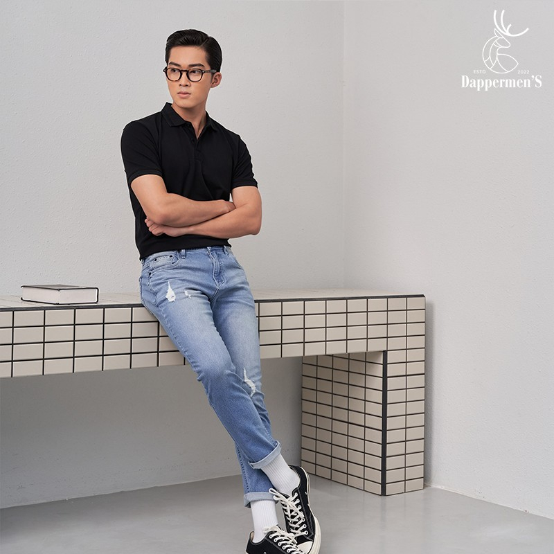 Áo polo nam slimfit dáng thun cổ bẻ màu trơn vải CVC cá sấu chất cotton co giãn 4 chiều TH-APL-005-LEB