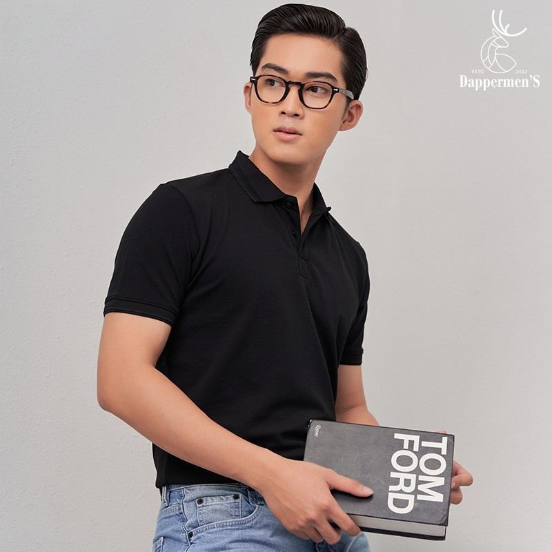 Áo polo nam slimfit dáng thun cổ bẻ màu trơn vải CVC cá sấu chất cotton co giãn 4 chiều TH-APL-005-LEB