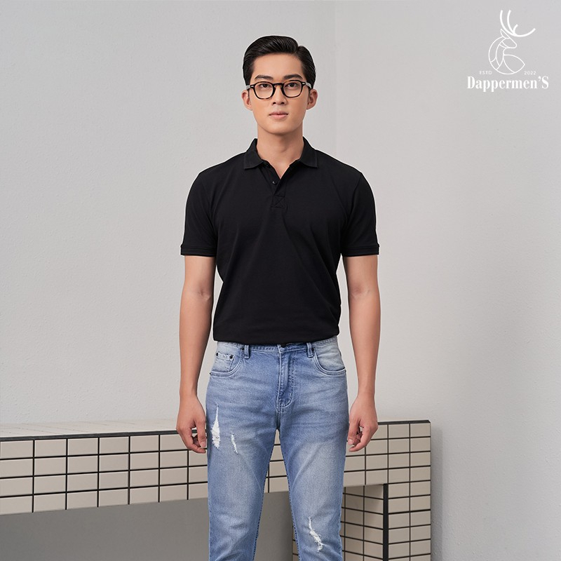 Áo polo nam slimfit dáng thun cổ bẻ màu trơn vải CVC cá sấu chất cotton co giãn 4 chiều TH-APL-005-LEB