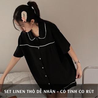 Bộ Ngủ Nữ JEMCLOSET Pijama Mặc Ở Nhà Cực Xinh Phong Cách Basic Nhẹ Nhàng FHK 7189
